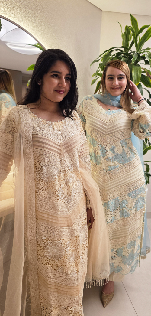 Ethereal Elegance: Imported Net Long Shirt Ensemble