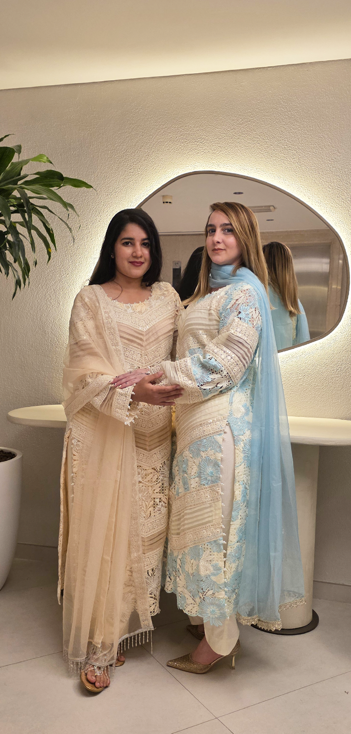 Ethereal Elegance: Imported Net Long Shirt Ensemble