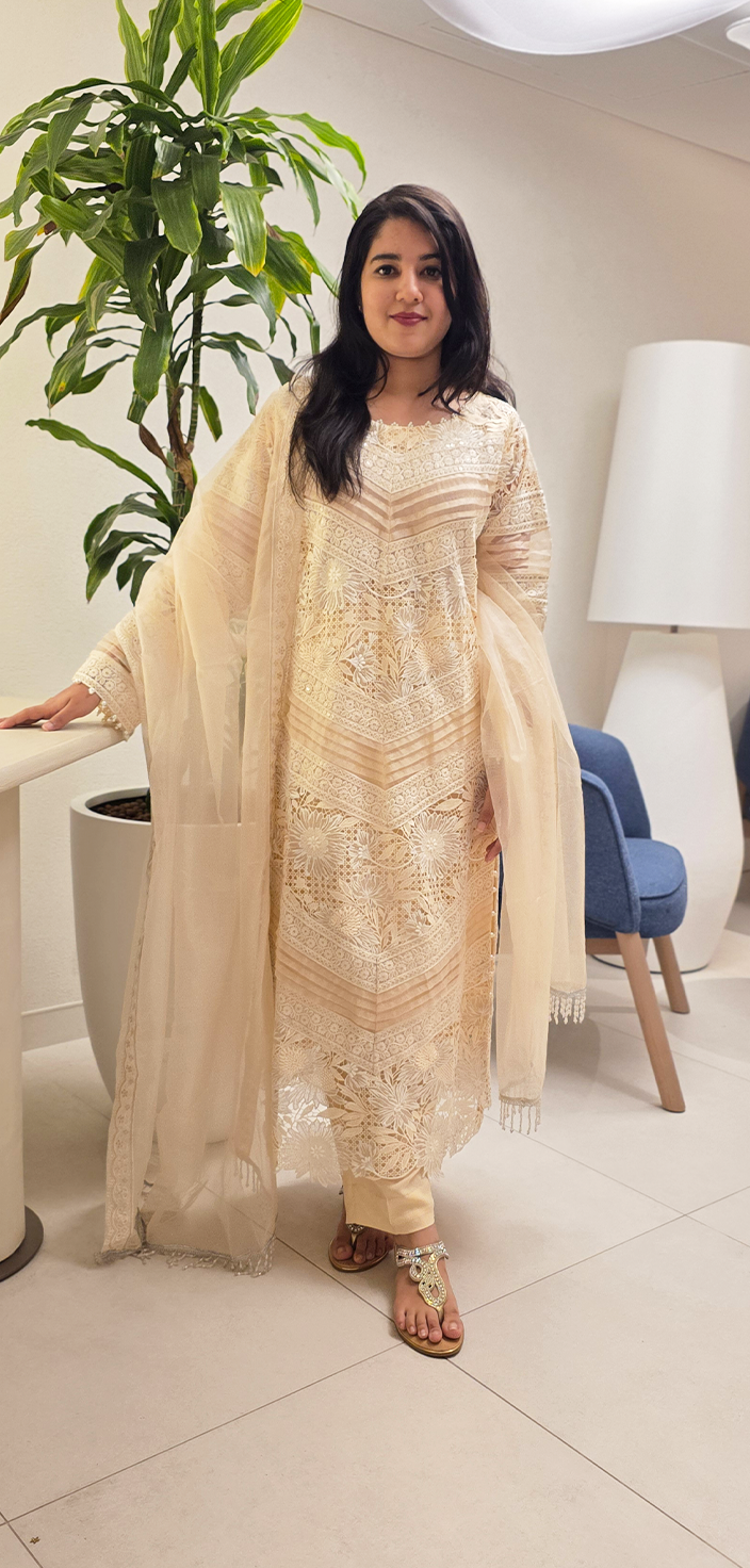 Ethereal Elegance: Imported Net Long Shirt Ensemble