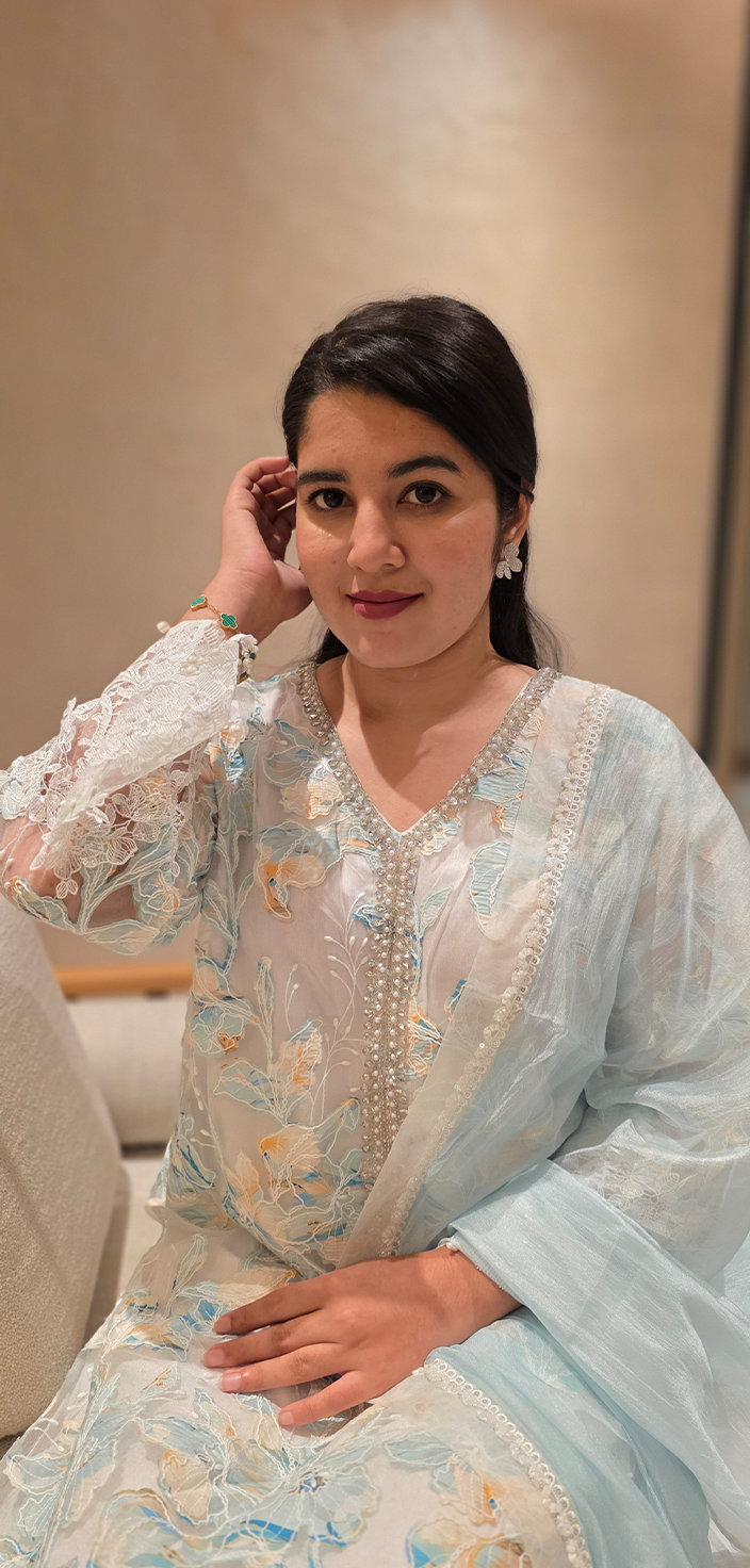 Soft Elegance: Embroidered Net Shirt & Straight Pants Set