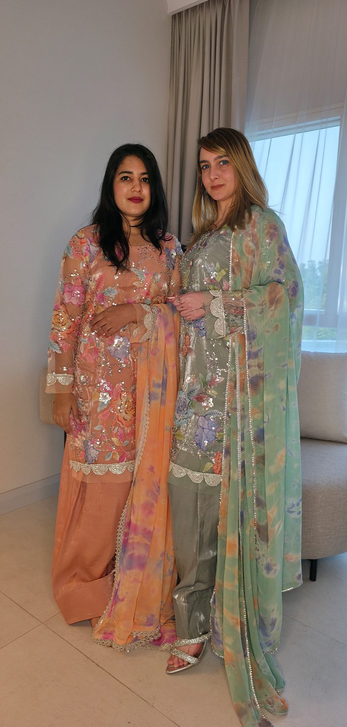 Flora: Hand-Embellished Multi-Colour Net Ensemble