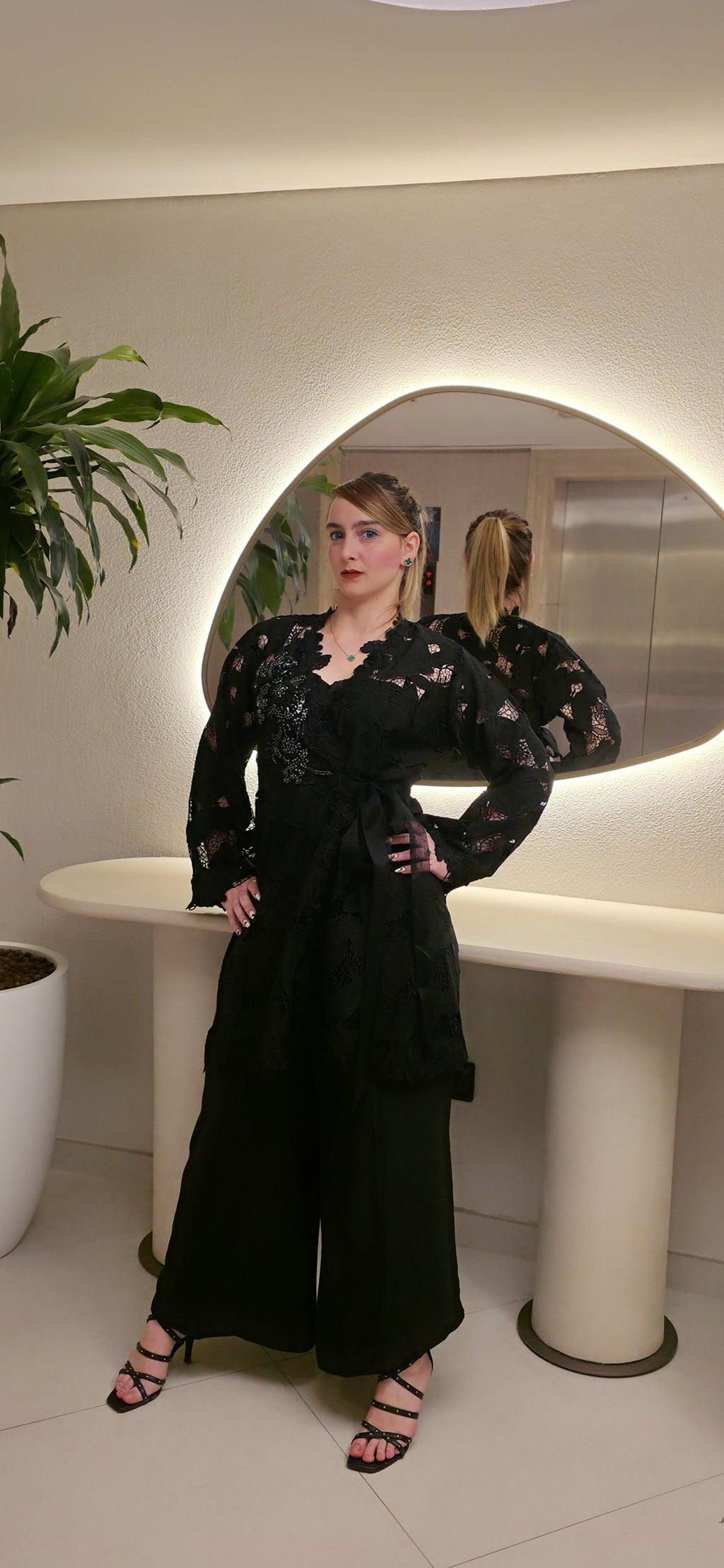 Black Butterfly: Hand-Embellished Net Ensemble for Evenings